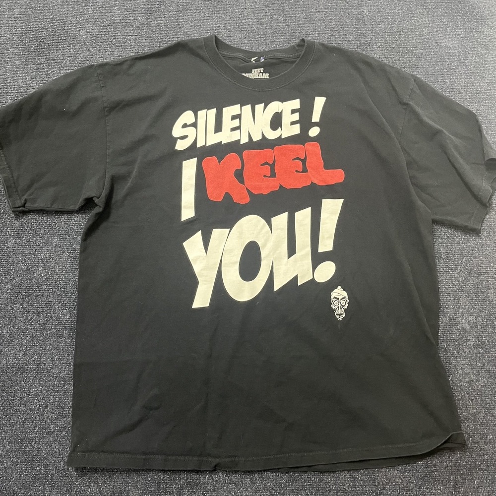 Jeff Dunham Shirt Mens 2XL Black Silence I Keel You Graphic Comedy Tee 2010